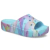 Klassieke platform-slipper met palmprint “Blue Multi-Color”