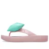 Klassieke platform-teenslippers met strik “Pink Teal”