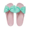 Klassieke platform-teenslippers met strik “Pink Teal”