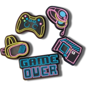 Lights up Neon Gamer 5-pack Jibbitz bedels