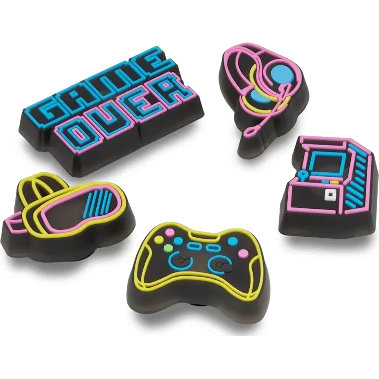 Lights up Neon Gamer 5-pack Jibbitz bedels Lights up Neon Gamer 5-pack Jibbitz bedels