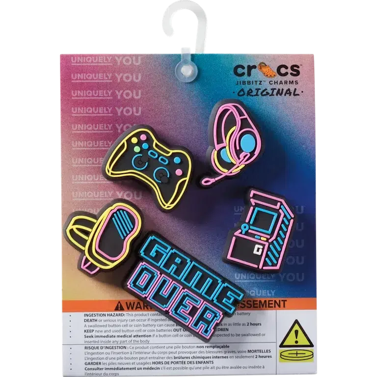 Lights up Neon Gamer 5-pack Jibbitz bedels Lights up Neon Gamer 5-pack Jibbitz bedels