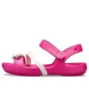 Lina sandalen met bloemenbedeltje en ronde neus “Roze”