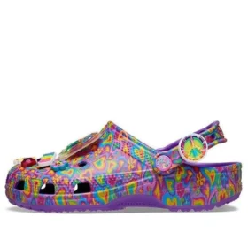 Lisa Frank x Classic Clog “Neon Purple Multi Hearts”