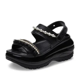 Mega Crush Pearl Ruffle-sandal “Zwart”