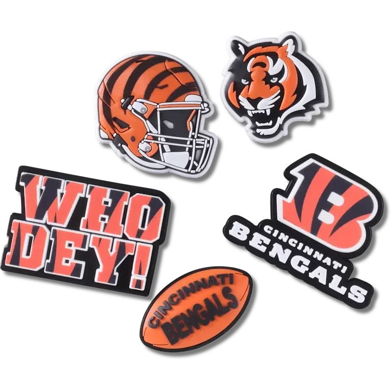 NFL Cincinnati Bengals 5-pack Jibbitz-schoenbedels NFL Cincinnati Bengals 5-pack Jibbitz-schoenbedels