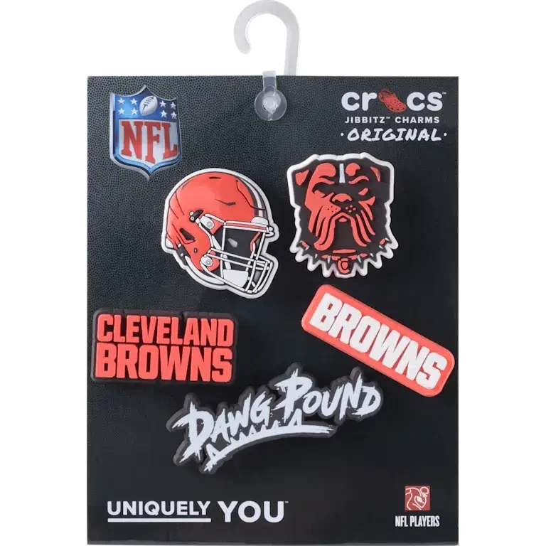 NFL Cleveland Browns 5-pack Jibbitz-schoenbedels NFL Cleveland Browns 5-pack Jibbitz-schoenbedels