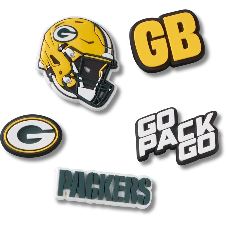 NFL Green Bay Packers 5-pack Jibbitz-schoenbedels NFL Green Bay Packers 5-pack Jibbitz-schoenbedels