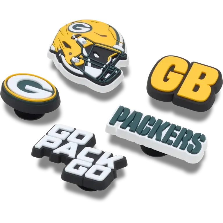 NFL Green Bay Packers 5-pack Jibbitz-schoenbedels NFL Green Bay Packers 5-pack Jibbitz-schoenbedels