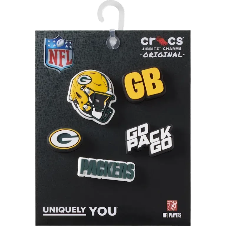 NFL Green Bay Packers 5-pack Jibbitz-schoenbedels NFL Green Bay Packers 5-pack Jibbitz-schoenbedels
