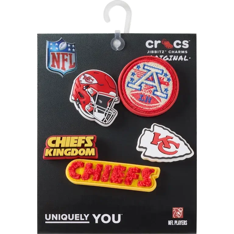 NFL Kansas City Chiefs 5-pack Jibbitz schoenbedels NFL Kansas City Chiefs 5-pack Jibbitz schoenbedels