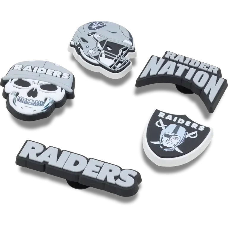 NFL Las Vegas Raiders 5-pack Jibbitz-schoenbedels NFL Las Vegas Raiders 5-pack Jibbitz-schoenbedels