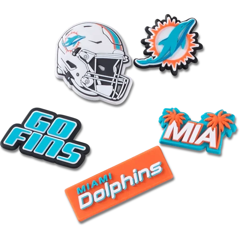 NFL Miami Dolphins 5-pack Jibbitz-schoenbedels NFL Miami Dolphins 5-pack Jibbitz-schoenbedels