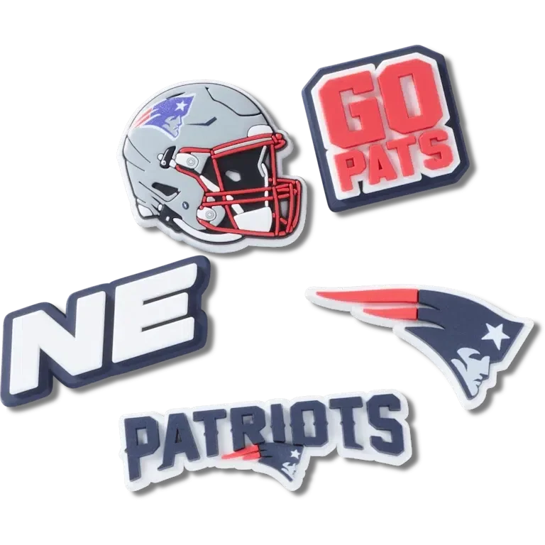 NFL New England Patriots 5-pack Jibbitz schoenbedels NFL New England Patriots 5-pack Jibbitz schoenbedels