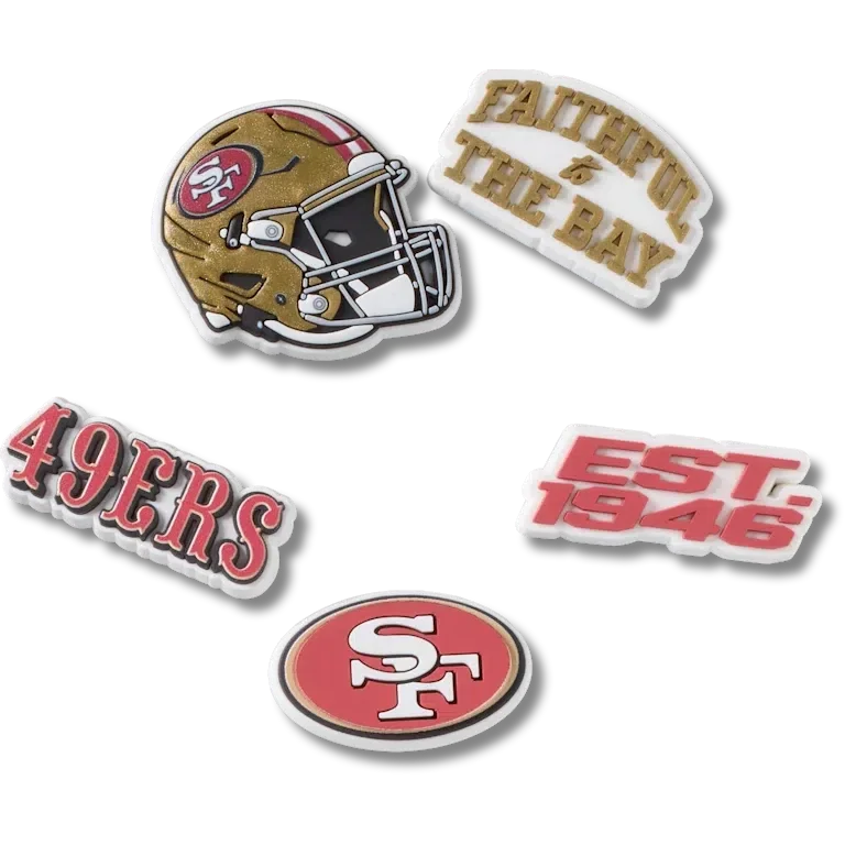 NFL San Francisco 49ers 5-pack Jibbitz-schoenbedels NFL San Francisco 49ers 5-pack Jibbitz-schoenbedels