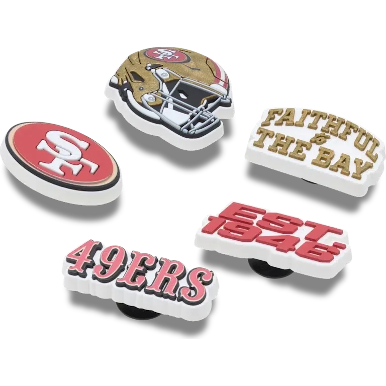 NFL San Francisco 49ers 5-pack Jibbitz-schoenbedels NFL San Francisco 49ers 5-pack Jibbitz-schoenbedels