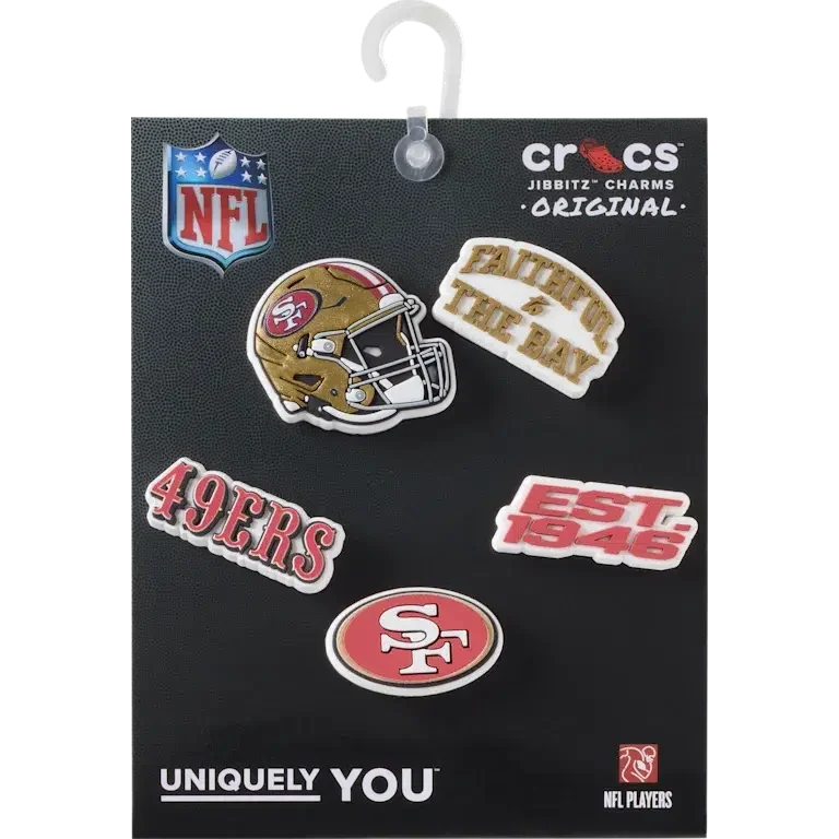 NFL San Francisco 49ers 5-pack Jibbitz-schoenbedels NFL San Francisco 49ers 5-pack Jibbitz-schoenbedels