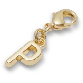 Gouden letter P-bedeltje Jibbitz™-bedels