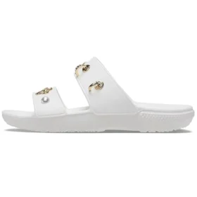 Pantoffels met zachte zool, comfortabel, platte hak, voor buiten, wit Pantoffels met zachte zool, comfortabel, platte hak, voor buiten, wit