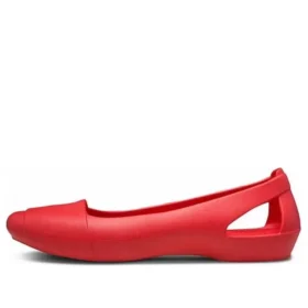 Platte rode sandalen