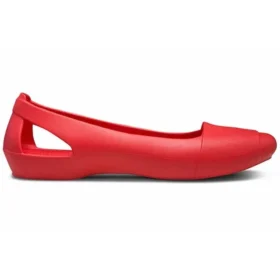 Platte rode sandalen