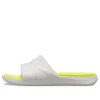 Reviva slippers met brede band en ronde neus “Yellow White”