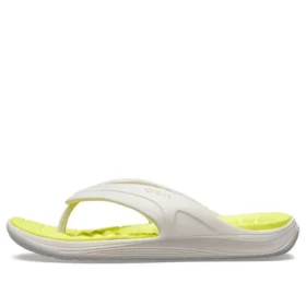Reviva stijlvolle teenslippers met rond neusje “White Yellow”