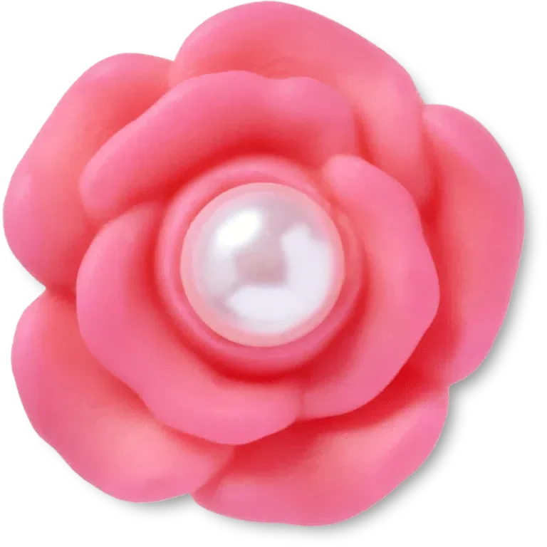 Roze bloem met parel in het midden Jibbitz bedels Roze bloem met parel in het midden Jibbitz bedels