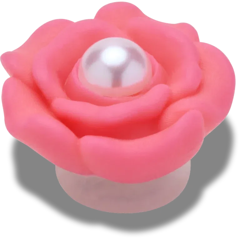 Roze bloem met parel in het midden Jibbitz bedels Roze bloem met parel in het midden Jibbitz bedels