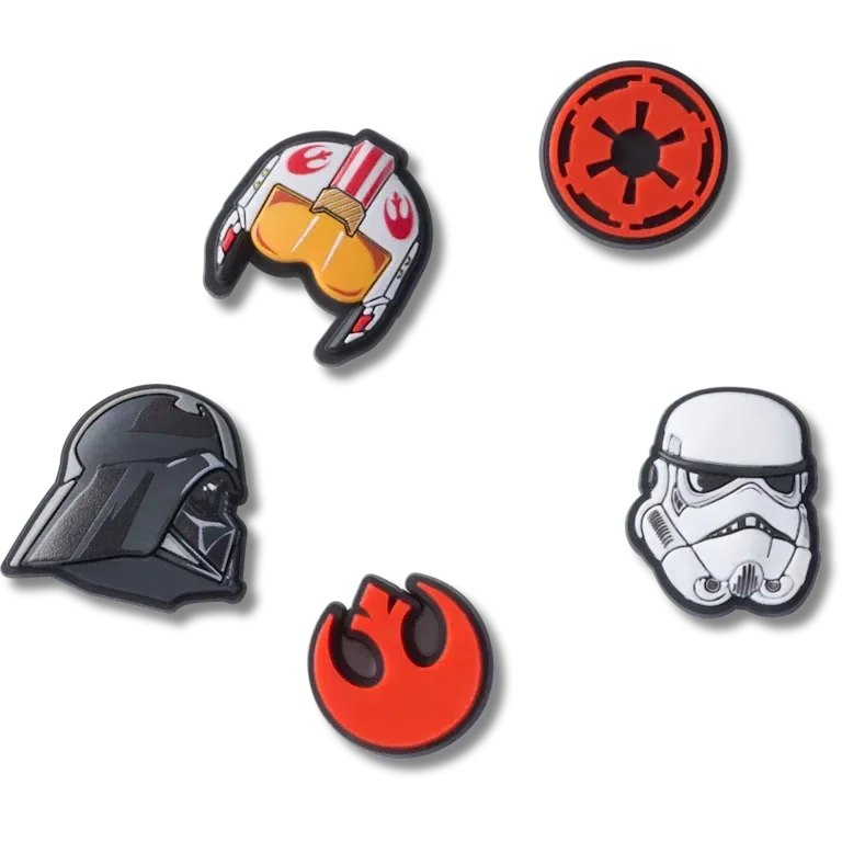 Star Wars-symbolen, set van 5 Jibbitz bedels Star Wars-symbolen, set van 5 Jibbitz bedels