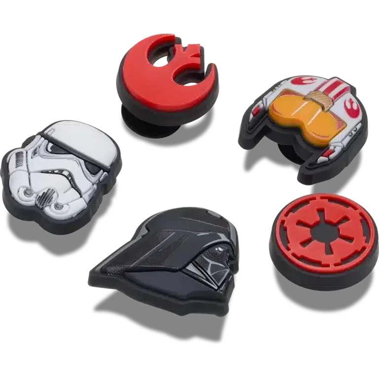 Star Wars-symbolen, set van 5 Jibbitz bedels Star Wars-symbolen, set van 5 Jibbitz bedels