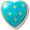 Turquoise en gouden hart Jibbitz™-bedels