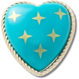 Turquoise en gouden hart Jibbitz™-bedels