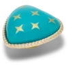 Turquoise en gouden hart Jibbitz™-bedels