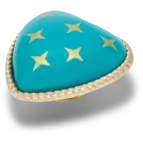 Turquoise en gouden hart Jibbitz™-bedels