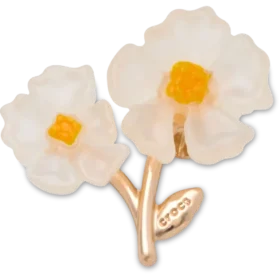 Witte Jibbitz bedels met bloesemmotief