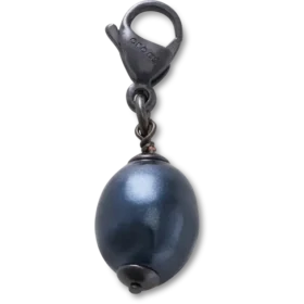 Zilver-zwarte Smt Pearl-bedel Jibbitz™-bedel