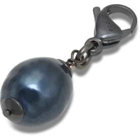 Zilver-zwarte Smt Pearl-bedel Jibbitz™-bedel