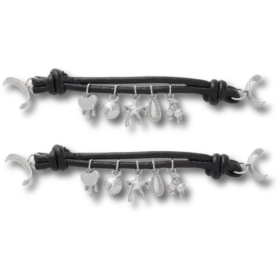 Zilveren iconen sandalenketting, set van 2 Jibbitz bedels