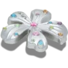 Zilveren Jibbitz bedels met bloem en meta-edelsteen
